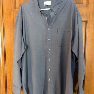 Black and White Men's long sleeve button down casual shirt